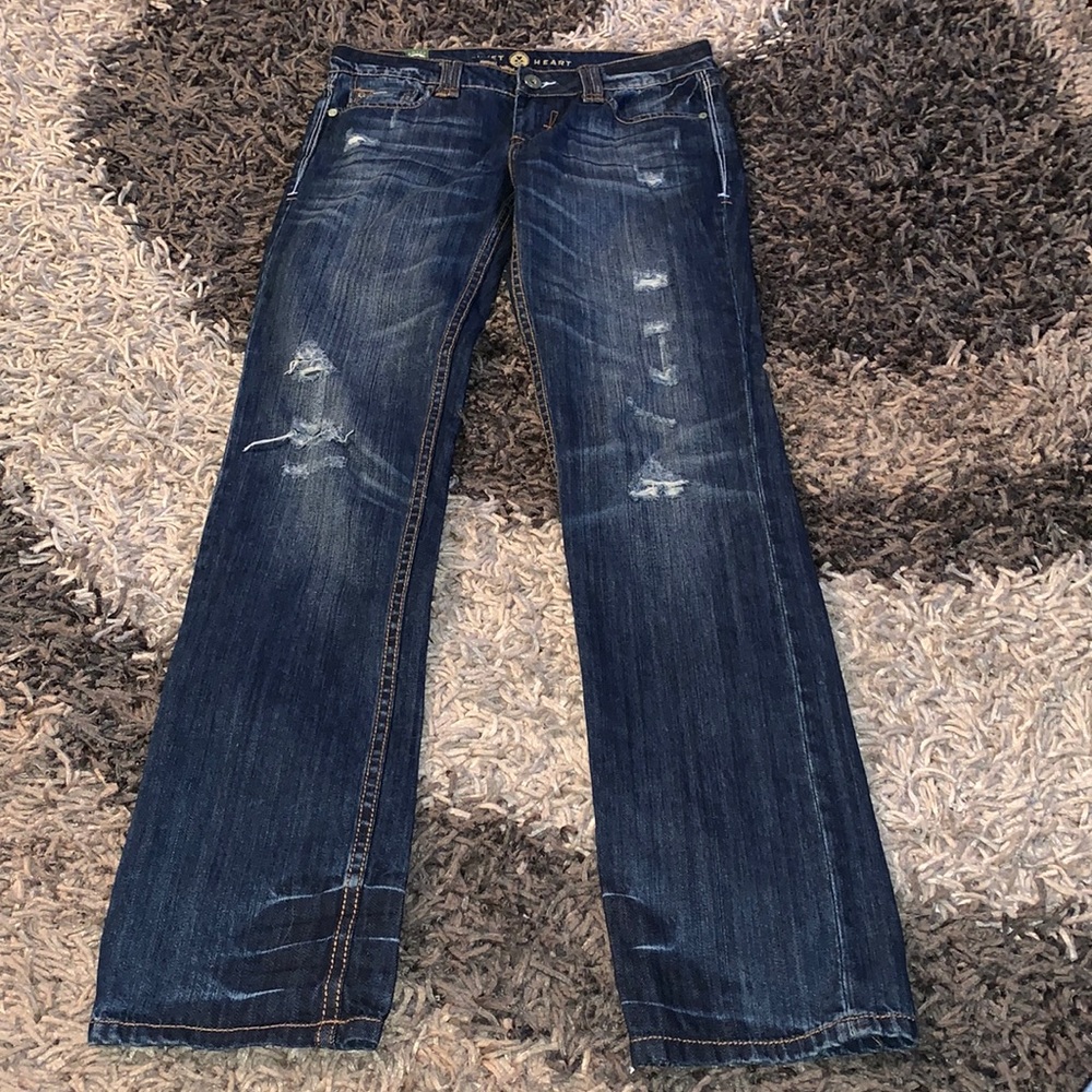 Velvet Heart Molly Straight Leg Jeans Size 27 inseam 34 good cond